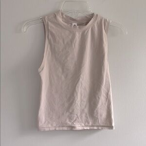 Yogalicious Airlite Melissa Crop muscle tank in beige oatmeal